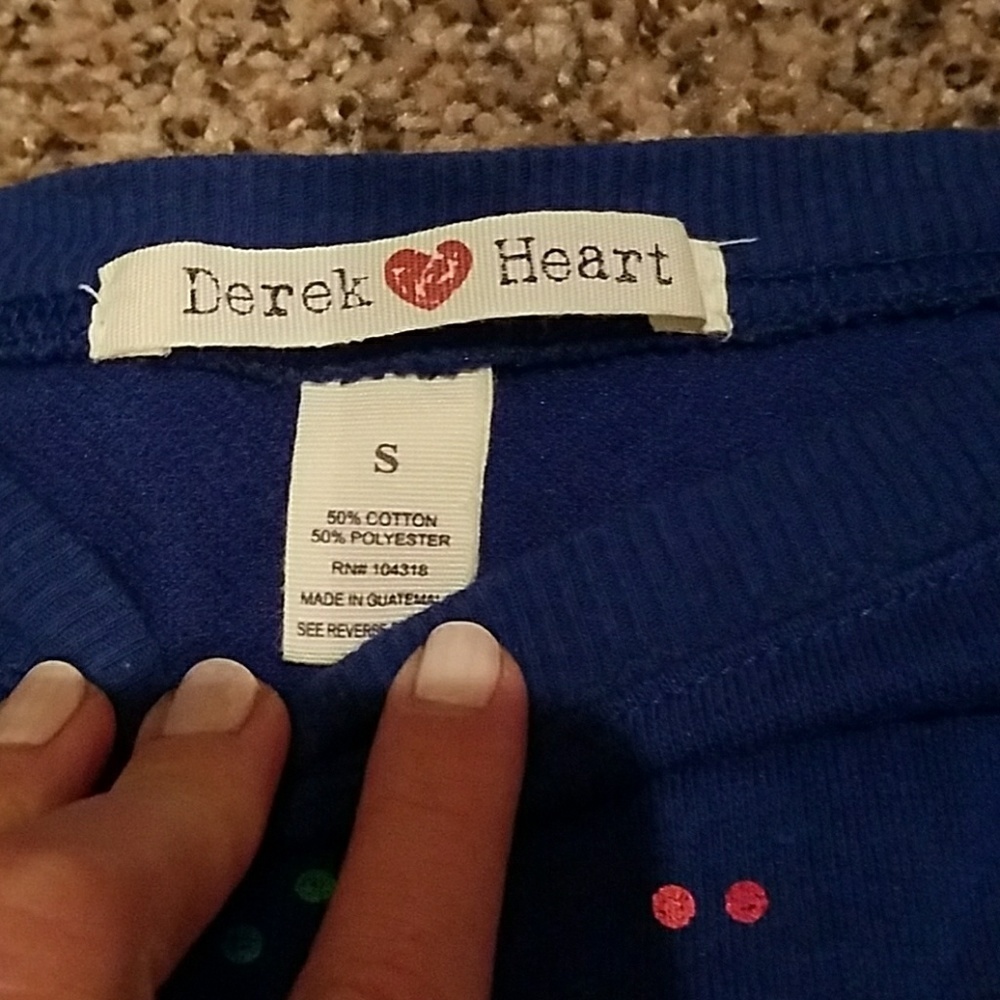 Derek Heart abstract rainbow love sweater Size Small - Picture 3 of 3